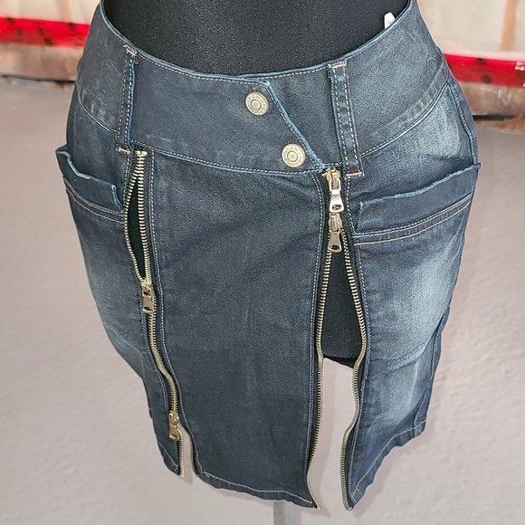 SILVIAN heach , mini denim skirt with cargo pockets size S - Picture 8 of 13
